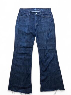 7 For All Mankind Mid Rise Dark Blue Flare Jeans - Women